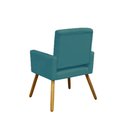 Ver imagem 3 de Poltrona Cadeira Decorativa c/ Costas Vazadas Camila Pés Palito Suede Azul Turquesa - LM DECOR