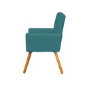 Ver imagem 4 de Poltrona Cadeira Decorativa c/ Costas Vazadas Camila Pés Palito Suede Azul Turquesa - LM DECOR