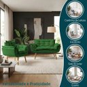 Ver imagem 4 de Kit Namoradeira e Poltrona Decorativa para Sala Recepção Manicure Consultório Alice Tecido Suede