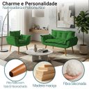 Ver imagem 3 de Kit Namoradeira e Poltrona Decorativa para Sala Recepção Manicure Consultório Alice Tecido Suede