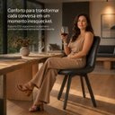 Ver imagem 3 de Conjunto 4 Cadeiras de Jantar Giratória Luiza Matelassê Preta com Base em Aço e Encosto Anatômico
