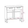 Balcão de Cozinha Ripado Nala - Mdf/mdp 2 Portas 2 Gavetas com Tampo Incluso - Kits Paraná - 5