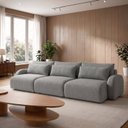 Ver imagem 1 de Sofá Cama Modular Orgânico Retrátil 4 Lugares 250cm Base Madeira Maciça Oxford