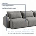 Ver imagem 7 de Sofá Cama Modular Orgânico Retrátil 4 Lugares 250cm Base Madeira Maciça Oxford