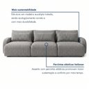 Ver imagem 4 de Sofá Cama Modular Orgânico Retrátil 4 Lugares 250cm Base Madeira Maciça Oxford