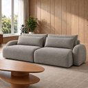 Ver imagem 1 de Sofá Cama Modular Orgânico Retrátil 4 Lugares 250cm com Base em Madeira Maciça Oxford