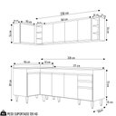 Ver imagem 4 de Armário de Cozinha Modulado de Canto Direito 5 Peças Cp43 Balcão sem Tampo Castanho/preto - Lumil Lu