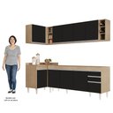 Ver imagem 5 de Armário de Cozinha Modulado de Canto Direito 5 Peças Cp43 Balcão sem Tampo Castanho/preto - Lumil Lu