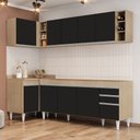 Ver imagem 2 de Armário de Cozinha Modulado de Canto Direito 5 Peças Cp43 Balcão sem Tampo Castanho/preto - Lumil Lu