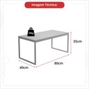 Ver imagem 4 de Mesa Centro Sala Pés de Ferro Industrial 80x40 Tampo Mdf Preto Carmin
