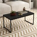 Ver imagem 2 de Mesa Centro Sala Pés de Ferro Industrial 80x40 Tampo Mdf Preto Carmin