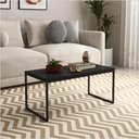 Ver imagem 1 de Mesa Centro Sala Pés de Ferro Industrial 80x40 Tampo Mdf Preto Carmin