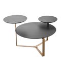 Ver imagem 4 de Mesa de Centro Três Tampos Chanfrado Orgânica Pé Metal Complementos