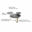 Ver imagem 5 de Mesa de Centro Três Tampos Chanfrado Orgânica Pé Metal Complementos
