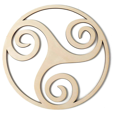 Mandala Celta Triskle - Mdf - Cru - Riqueza Prosperidade - 30cm