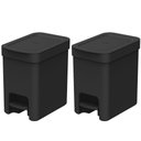 Ver imagem 1 de Kit 2 Lixeiras de Pedal com Aro Interno 6 Litros para Banheiro Polipropileno Trium Preto