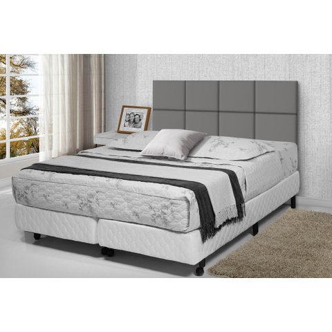 Cabeceira de Cama Estofada Queen 160cm Cinza Lisa - Rede Móveis