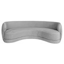 Ver imagem 5 de Sofá Curvo 3 Lugares Sala de Estar Recepção Noruega 180cm Linho Cinza Claro - Amarena Móveis