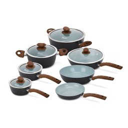 Conjunto de Panelas 12 Peças - Cerâmica, Tampa de Vidro e Cabo Baquelite Indução, Gás - 2