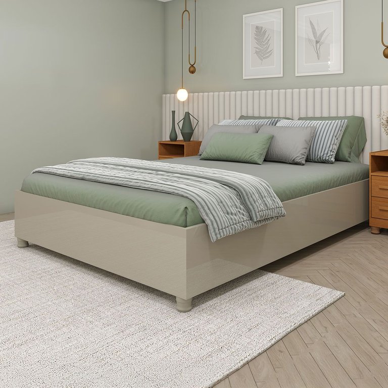 Base de Cama Box Casal Mônaco Off White - Tcil Móveis