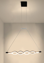 Ver imagem 1 de Pendente Ondas Duplo Preto 100cm Led 46W 3200K Bivolt PARIS LUZ