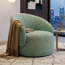 Ver imagem 1 de Poltrona Decorativa Orgânica Saara Sala de Estar Living Luxo Bouclê Opera Verde Menta - Desk Design