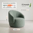Ver imagem 4 de Poltrona Decorativa Orgânica Saara Sala de Estar Living Luxo Bouclê Opera Verde Menta - Desk Design