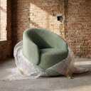 Ver mais imagens de Poltrona Decorativa Orgânica Saara Sala de Estar Living Luxo Bouclê Opera Verde Menta - Desk Design