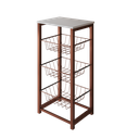 Ver imagem 2 de Fruteira de Chão Cozinha Desmontada Aço Cobre Cesto Cobre Tampo Branco Madri