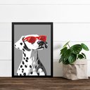 Ver imagem 1 de Quadro Cão Dalmata com Óculos Vermelho 33x24cm - com Vidro:moldura Preta