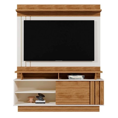 Estante Home Goiás 150cm Off White/amêndoa para Tv até 55” - Mobler