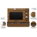 Ver imagem 2 de Painel Quarto P/ Tv até 65 Pol Araruna C/ 2 Porta e 3 Prateleiras 200x170cm Amêndoa/titânio -