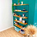 Ver imagem 2 de Estante Industrial de Ferro Ample 6 Prateleiras Carvalho e Preto