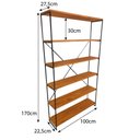 Ver imagem 5 de Estante Industrial de Ferro Ample 6 Prateleiras Carvalho e Preto