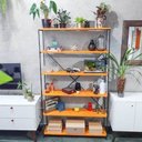 Ver imagem 4 de Estante Industrial de Ferro Ample 6 Prateleiras Carvalho e Preto