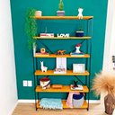 Ver imagem 1 de Estante Industrial de Ferro Ample 6 Prateleiras Carvalho e Preto