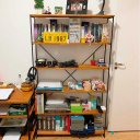 Ver imagem 3 de Estante Industrial de Ferro Ample 6 Prateleiras Carvalho e Preto