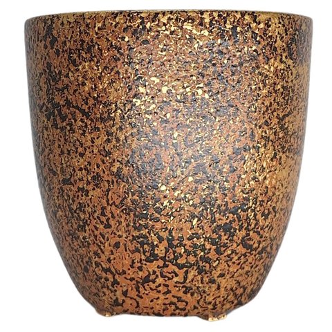 Vaso de Cerâmica Orquídea (9) Dourado Envelhecido Burguina