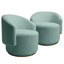 Ver imagem 2 de Kit 02 Poltrona Decorativa Orgânica Espanha para Sala Bouclê:verde Menta