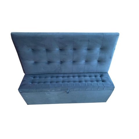 KIT CABECEIRA PAINEL E RECAMIER PUFF BAÚ BEIRA DE CAMA BOX PADRÃO - 1,38 CM - AZUL MARINHO