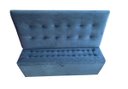Ver imagem 1 de KIT CABECEIRA PAINEL E RECAMIER PUFF BAÚ BEIRA DE CAMA BOX PADRÃO - 1,38 CM - AZUL MARINHO