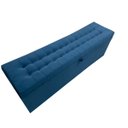 Ver imagem 4 de KIT CABECEIRA PAINEL E RECAMIER PUFF BAÚ BEIRA DE CAMA BOX PADRÃO - 1,38 CM - AZUL MARINHO