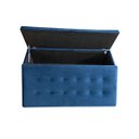 Ver imagem 2 de KIT CABECEIRA PAINEL E RECAMIER PUFF BAÚ BEIRA DE CAMA BOX PADRÃO - 1,38 CM - AZUL MARINHO