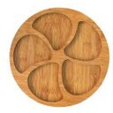 Ver imagem 2 de Petisqueira de Bambu 5 Divisórias Redonda Cor: Marrom/bege