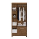 Ver imagem 3 de Guarda Roupa 3 Portas Lima Castanho Wood 951331 Moval