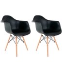 Ver imagem 1 de Kit com 2 Poltronas Cadeiras Charles Eames Braço Pretas