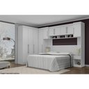 Ver imagem 1 de Quarto Modulado Casal Modena II 7 Peças (1 Armário Aéreo + 3 Guarda Roupas + 3 Complementos) QCM55 B