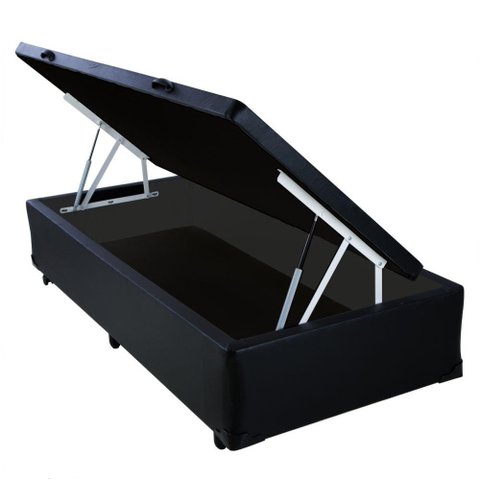 Base Box Baú Casal NK Camas Sintético Preto 41x138x188