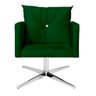 Kit 4 Poltrona Aline com Strass Base Giratória em Alumínio para Sala de Estar Suede Verde - - 2