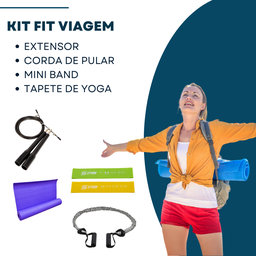 Kit Elástico Extensor + Corda + Tapete de Yoga + 2 Mini Band Ahead Colorido - 4